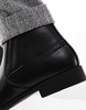 ASOS DESIGN chelsea boots in black faux leather with zips