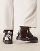 ASOS DESIGN Premium lace up hiker boots in cow hair