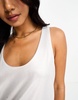 River Island satin scoop neck tank in silver