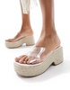 ASOS DESIGN Toy cross strap wedges in clear