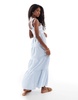 Accessorize striped tiered maxi beach dress in navy and white