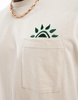 Threadbare sunset embroidery pocket T-shirt in light stone