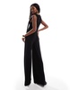 ASOS DESIGN asymmetric neckline jumpsuit with oversized ring trim in black