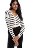 Cotton On its a match v neck stripe knit cardigan