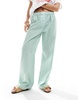 Cotton On boxer style pajama pants in green stripe