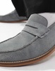 ASOS DESIGN loafers in gray suede with natural sole