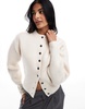 ASOS DESIGN crew neck compact cardigan in cream