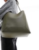 ASOS DESIGN panelled tote bag with knot handle in khaki