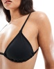 Cotton On micro slider triangle bikini top in black