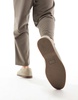 Walk London Angelo Saddle Loafers In Taupe Suede