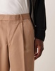 ASOS DESIGN smart wide leg pants with front pleat in camel