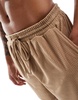 South Beach waffle terrycloth beach shorts in tan - part of a set