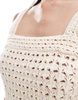 Mango crochet cami in beige