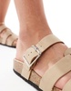 ASOS DESIGN Field mule flat sandals in beige