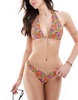 Bright Swimwear ivy tropical night bandeau bikini top in multi