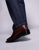 ASOS DESIGN heeled chelsea boots in brown leather with square toe