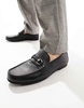 Walk London Luigi Rope Loafers In Black Leather