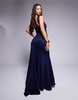 ASOS DESIGN premium seam detail maxi dress with padded neckline and high split in navy