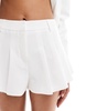 Miss Selfridge pleated lace hem micro shorts in ivory - part of a set