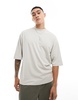 Brave Soul heavyweight oversized t-shirt in light gray