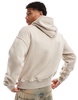 ADPT oversized acid wash hoodie in beige