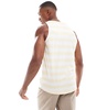 Brave Soul classic striped tank in white & yellow