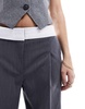 Miss Selfridge fold over waistband pants in gray