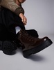 ASOS DESIGN lace up worker boots in brown polish with chunky sole