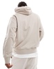 Armani Exchange contrast chest logo hoodie in beige