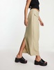 River Island utility midi skirt in khaki