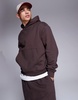 ASOS DESIGN premium heavyweight boxy oversized hoodie 400gsm in brown