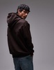 ARKET relaxed terry hoodie in dark brown