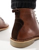 ASOS DESIGN lace up desert boots in tan leather