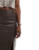 Bardot faux leather midi skirt in dark chocolate