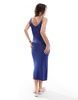 Mango knit lurex midi dress in blue