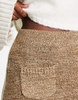 Free People knitted mini skirt in brown sand