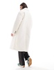 Bershka wool look drop shoulder coat in ecru