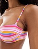 Bright Swimwear lola amalfi underwire stripe bikini top in pink