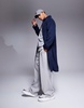 ASOS DESIGN wool look car coat in navy