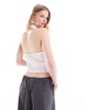 COLLUSION poplin halter cropped shirt in white