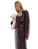 ASOS DESIGN leather look trench coat in burgundy