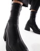 ASOS DESIGN Wide Fit Radiate mid-heel boots in black