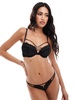 Ann Summers Adorn Me lace padded plunge bra in black