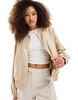 Vila bomber jacket in beige melange