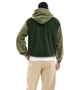 ASOS DESIGN oversized polar fleece hoodie with color block in dark green