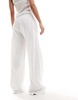 Cotton On drawstring straight leg pants in white linen blend