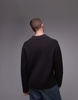 ARKET rib knit wool sweater with polo collar in dark brown