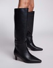 River Island kitten heel knee high boot in black