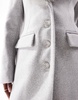 River Island tailored coat with faux fur collar in light gray