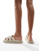 Walk London Budapest padded sandals in off-white leather